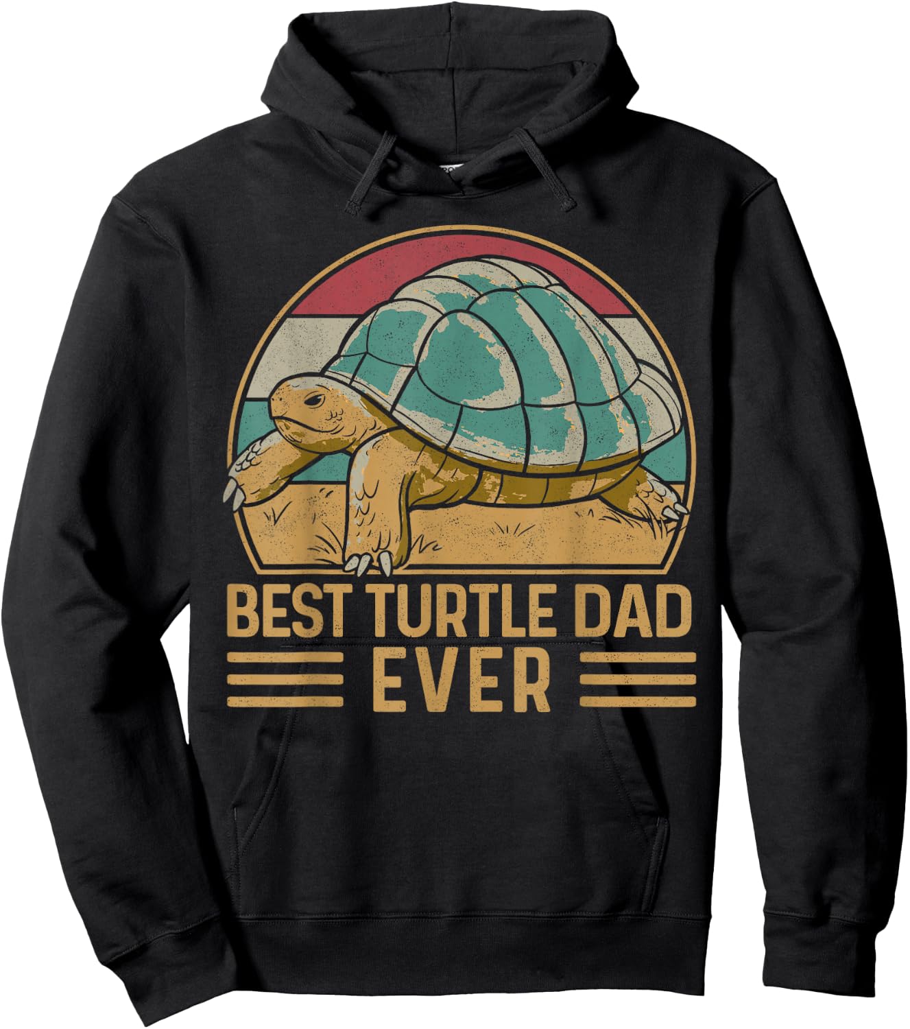 Sea Turtle Tortoise Dad Retro Vintage Best Turtle Dad Ever Hoodie - Hoodie | Black