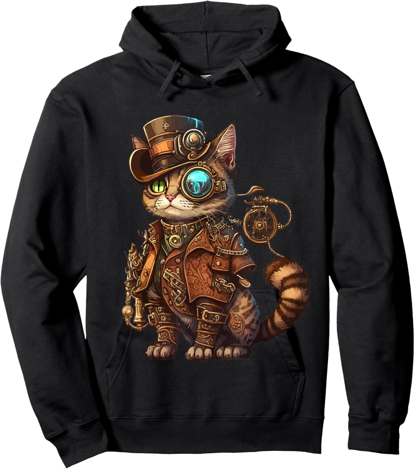 Steam Punk Cat Kitten Kitty Steampunk Hoodie - Hoodie | Black