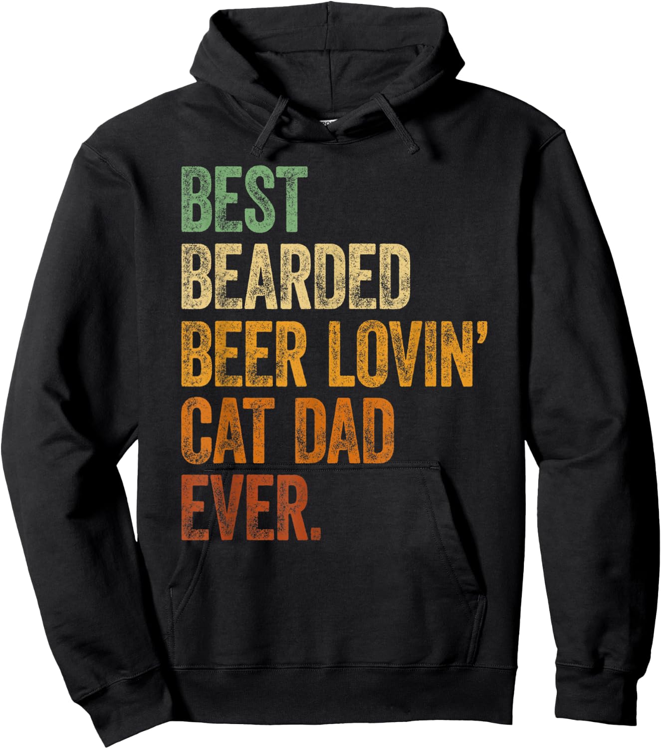 Best Bearded Beer Lovin Cat Dad Shirt Pet Lover Owner Gifts Hoodie - Hoodie | Black