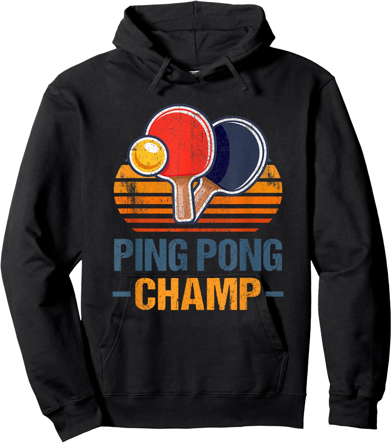 Ping Pong Champ Table Tennis Player Athlete Coach Champion Hoodie - Hoodie | Black