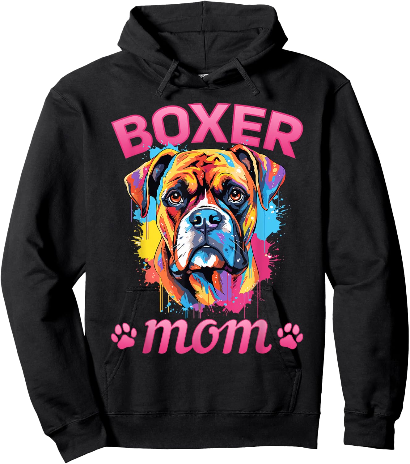 Boxer Dog Breed Pet - Boxer mom Women Girls Kids Hoodie - Hoodie | Black