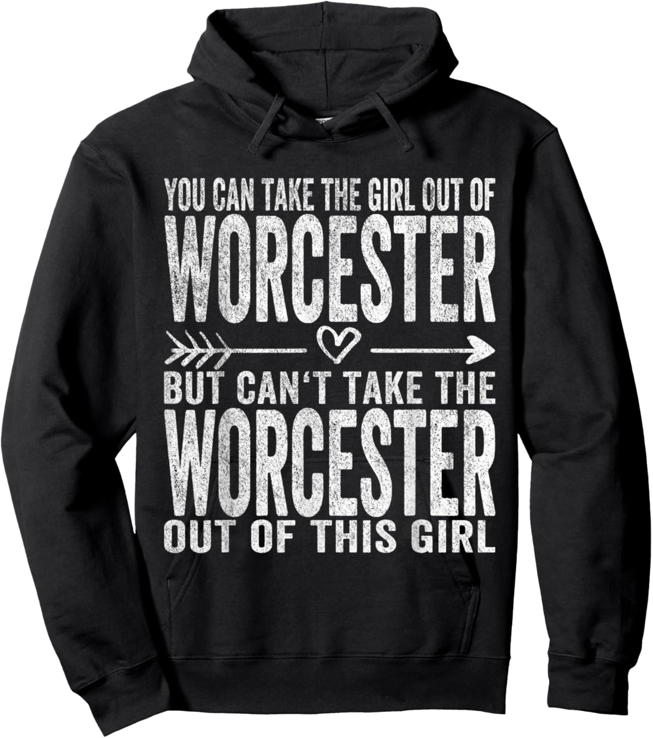 Girl Out Of Worcester Massachusetts Hometown Home Worcester Hoodie - Hoodie | Black