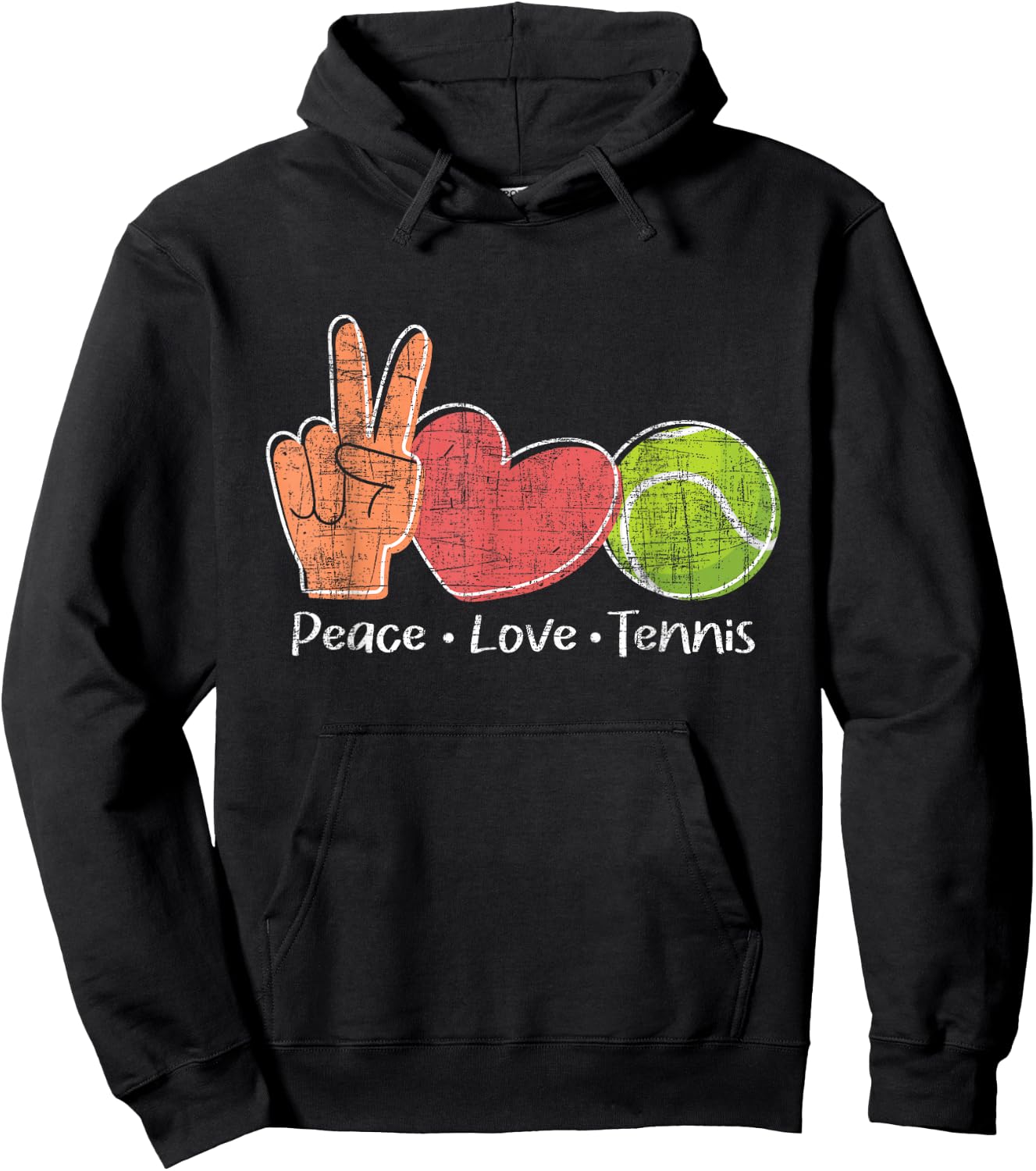 Peace Love Tennis - Tournament Player Hoodie - Hoodie | Black