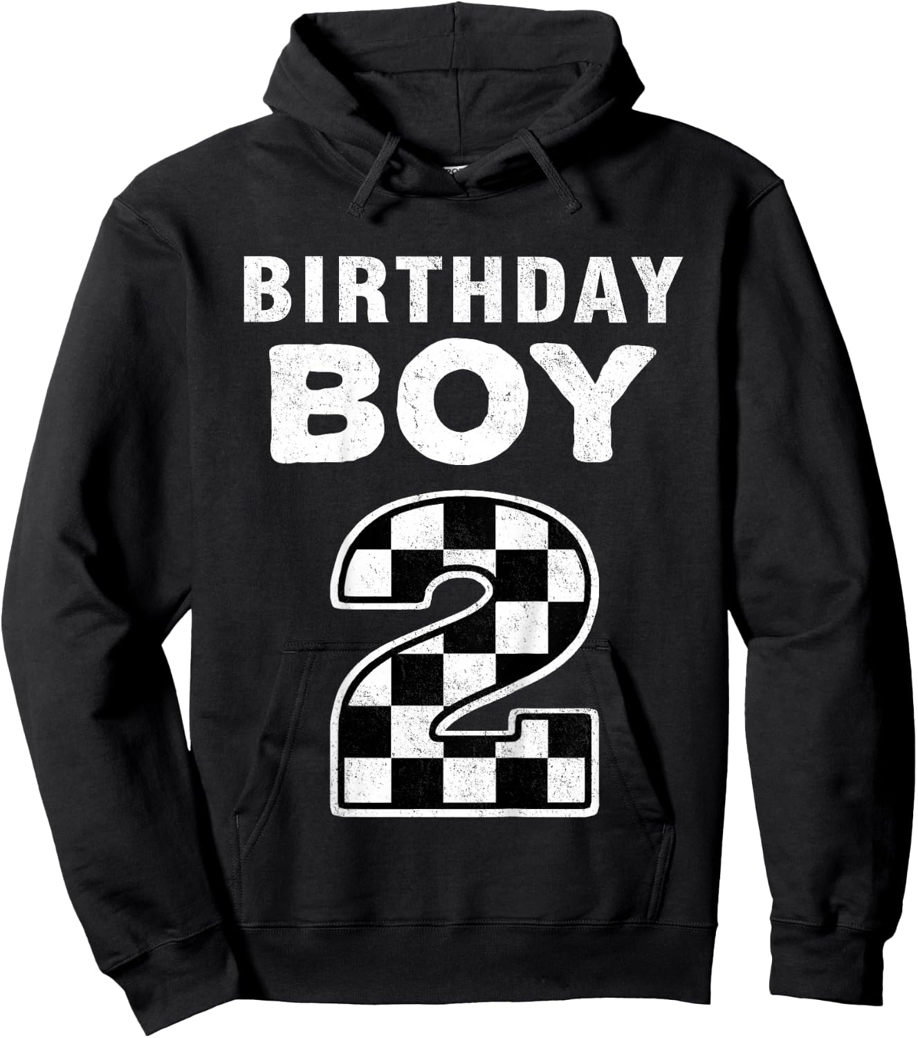 Kids Birthday Boy 2 Two Race Car 2nd Birthday Racing Car Driver Hoodie - Hoodie | Black