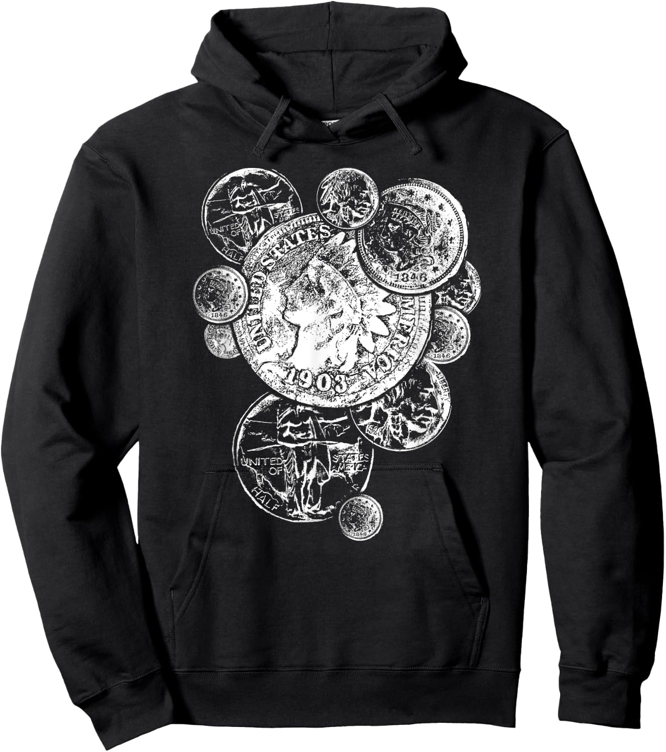 Coin collector gifts 4 u Men's Vintage Coin Collecting , Black, Small Hoodie - Hoodie | Black