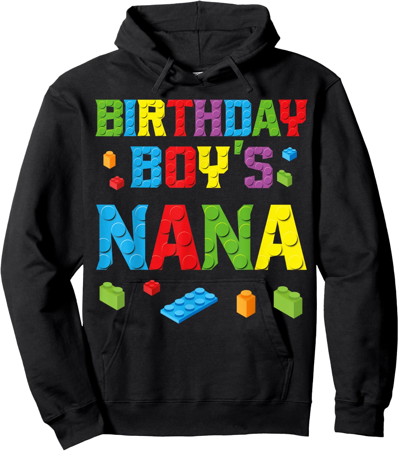 Master Builder Birthday Boy's Nana Building Bricks Blocks Hoodie - Hoodie | Black
