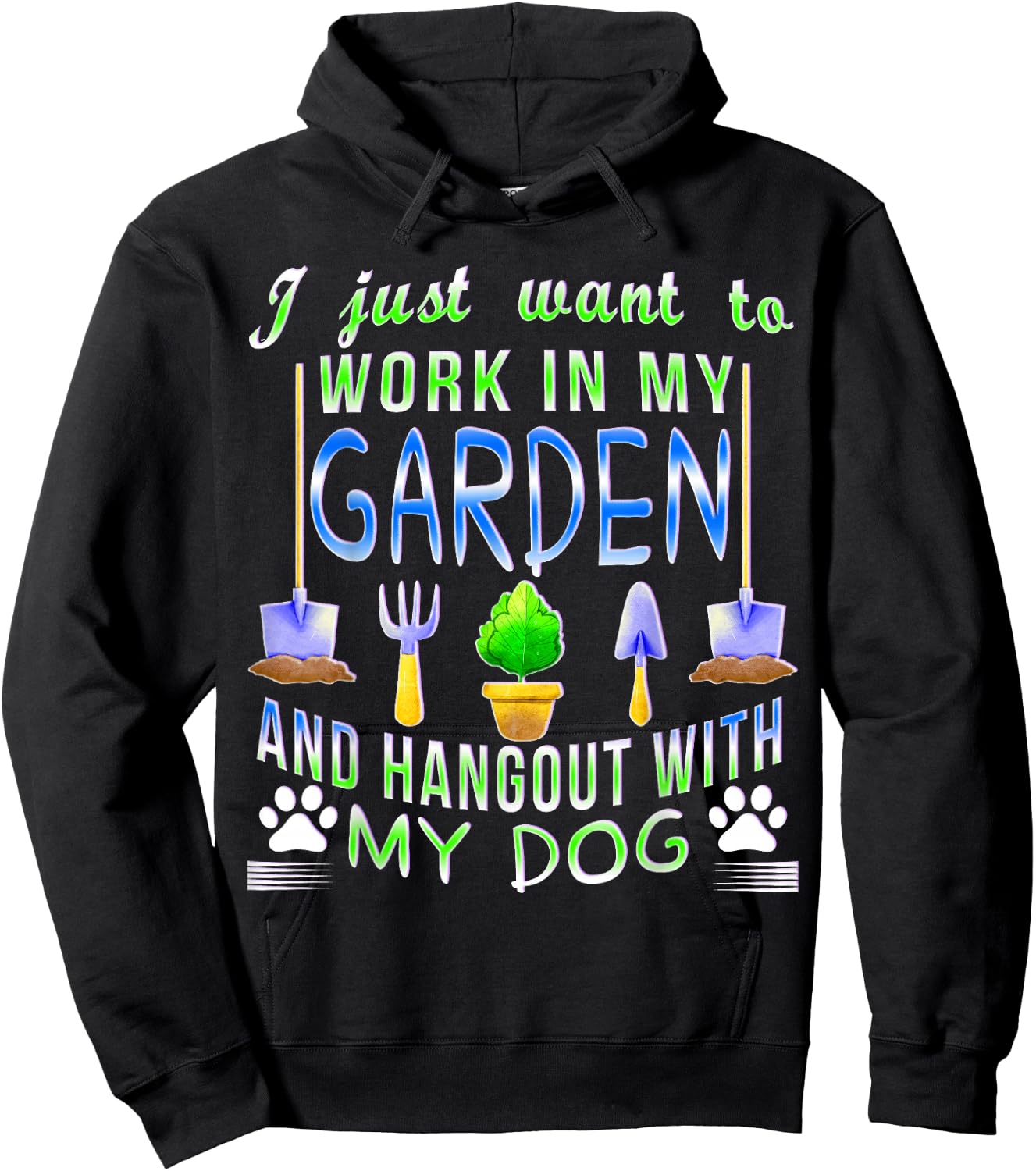 Gardening Dog Lover Gardener Garden Pet Gifts Plants Hoodie - Hoodie | Black