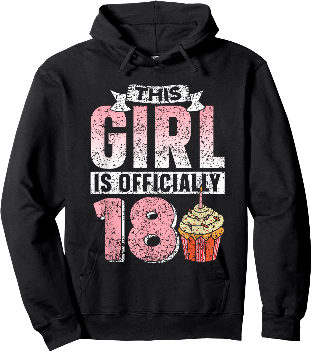 This Girl Is Officially 18 Eighteen Birthday Party Hoodie - Hoodie | Black