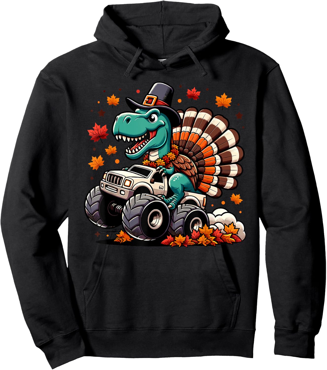 Boys Thanksgiving Shirt Kids Fall Shirts Toddler Boy 3t 4t 5 Hoodie - Hoodie | Black