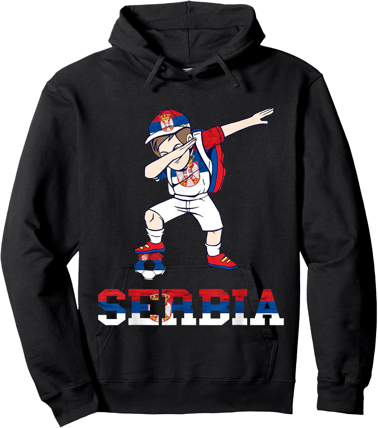 Boy Serbian Flag Serbian Roots Serbia Serbian Soccer Team Hoodie - Hoodie | Black