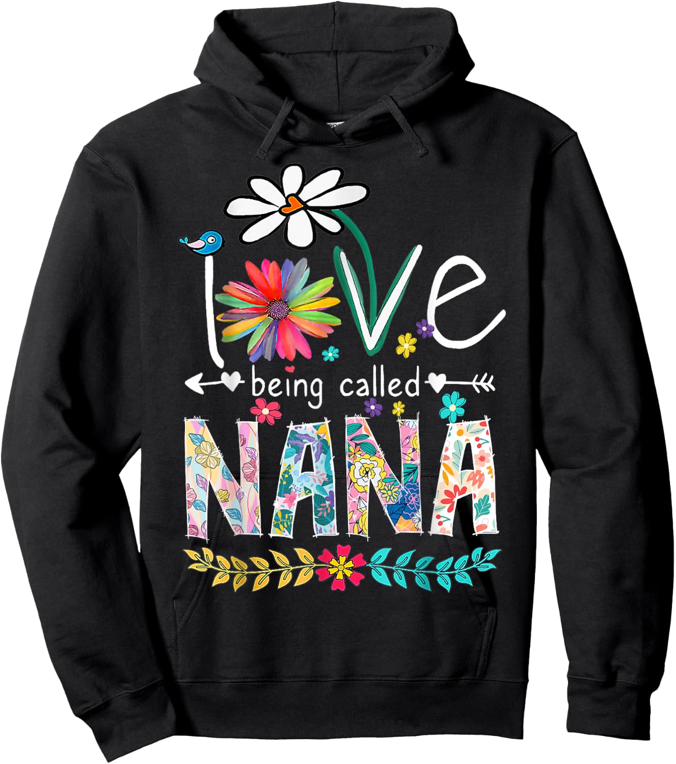 I Love Being Called Nana Sunflower Hoodie - Hoodie | Black