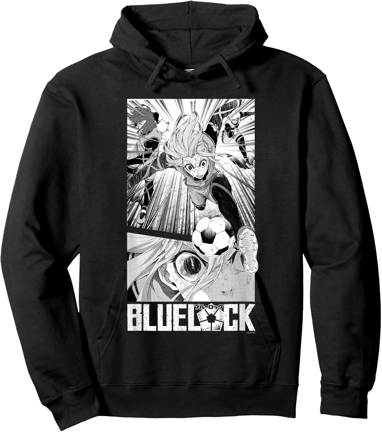 Blue Lock Hyoma Chigiri Running Through Big Chest Portrait Hoodie - Hoodie | Black