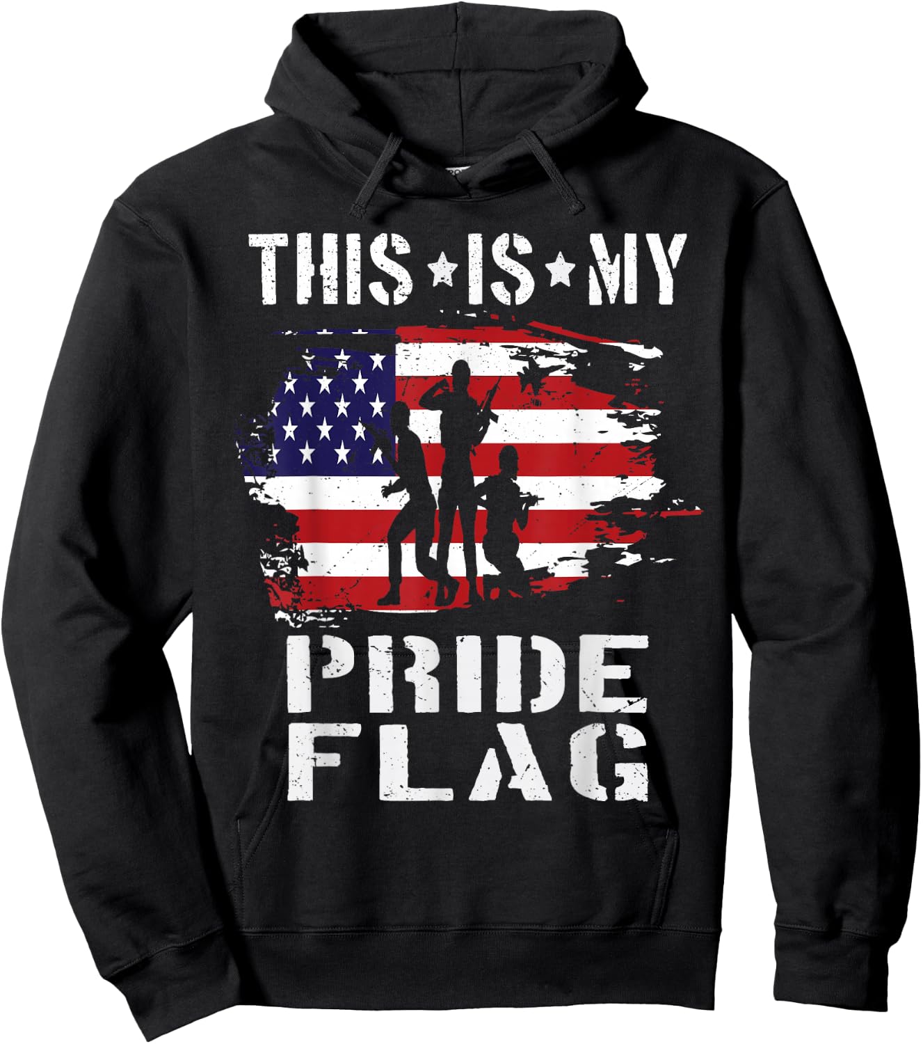 This is my pride flag Usa American 4th of July Patriotic Hoodie - Hoodie | Black