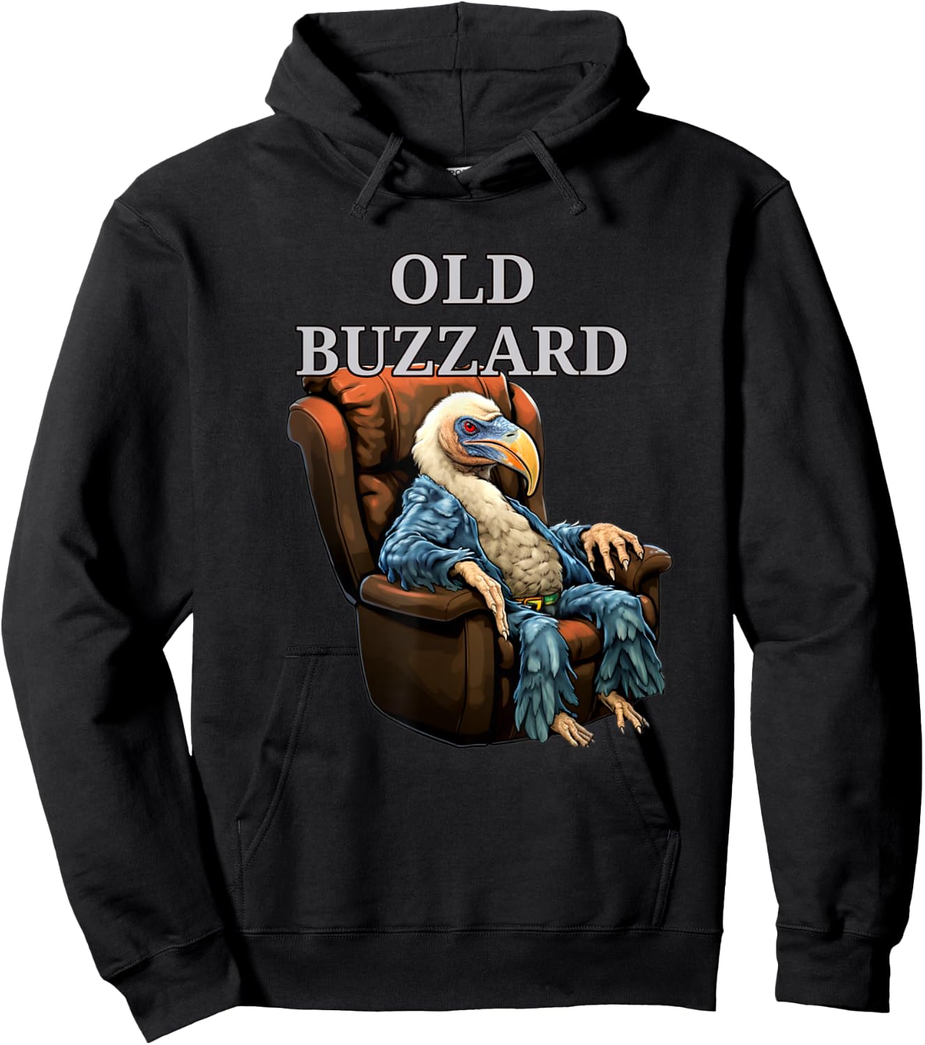 Funny Old Buzzard Bird Old Man Grandpa Recliner Dads Joke Hoodie - Hoodie | Black