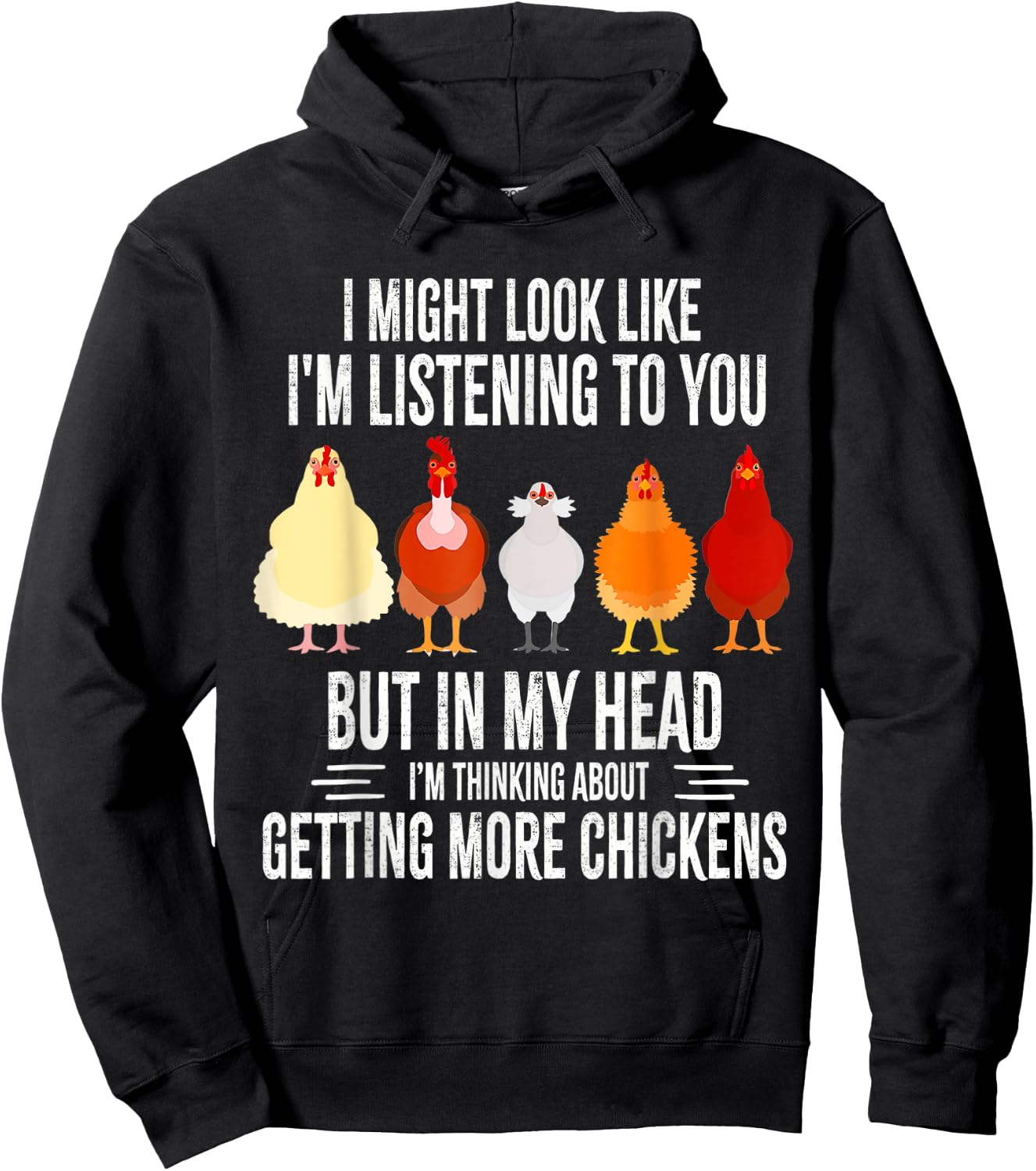Funny Chicken Farmer Design Women Men Getting A Lot Chickens Hoodie - Hoodie | Black