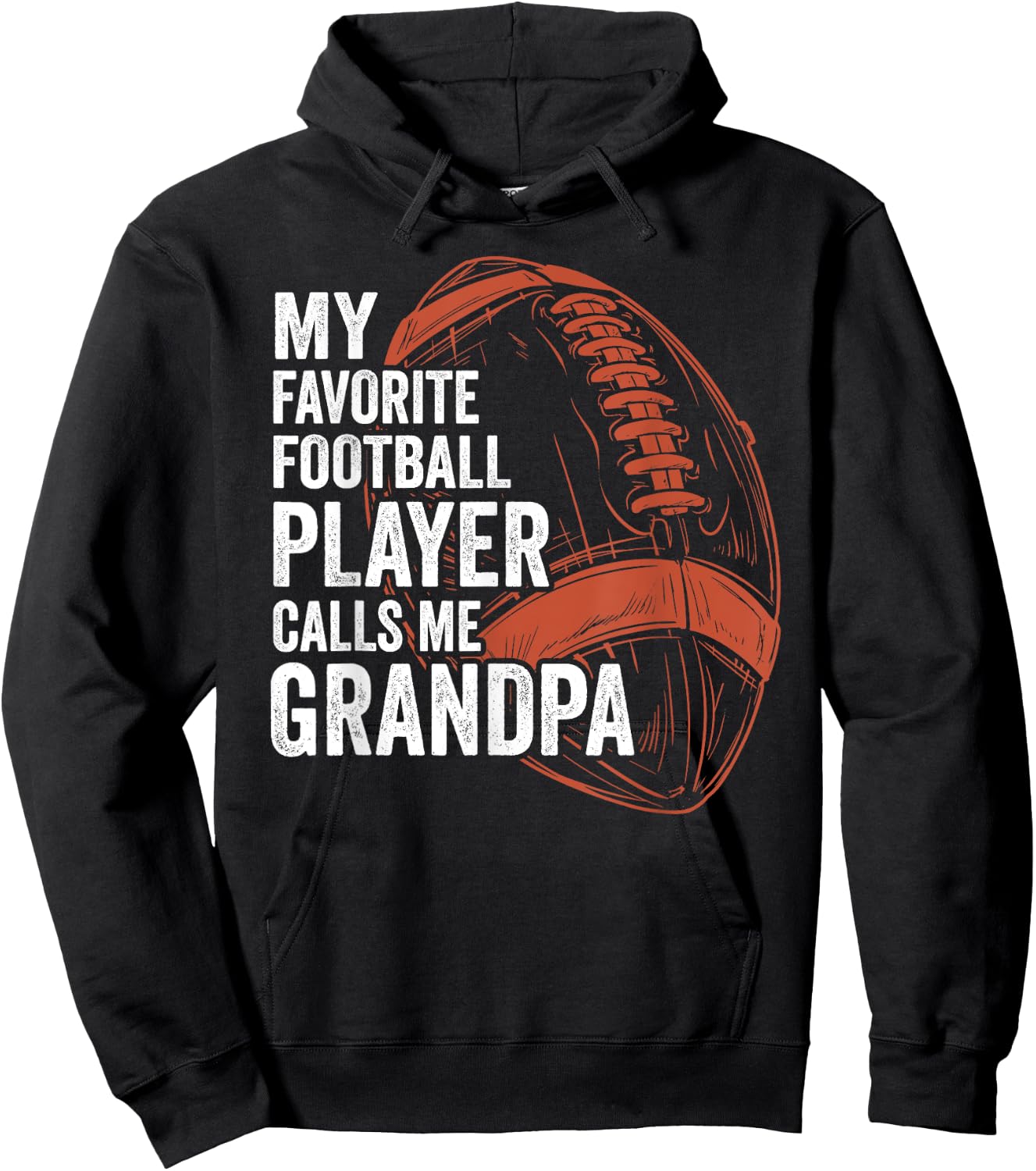Funny Retro My Favorite Football Player Calls Me Grandpa Hoodie - Hoodie | Black