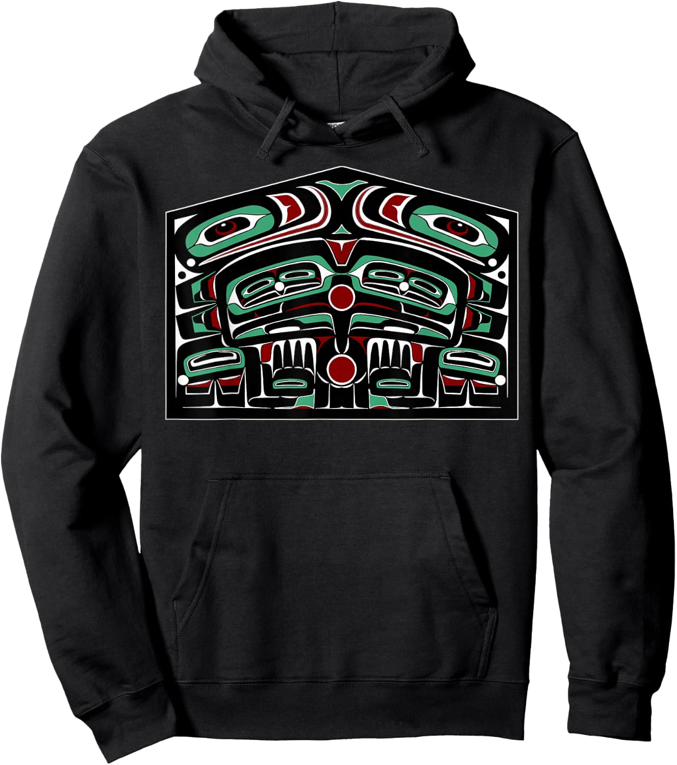 Alaska Native American Art Style Tlingit Haida Indigenous Hoodie - Hoodie | Black