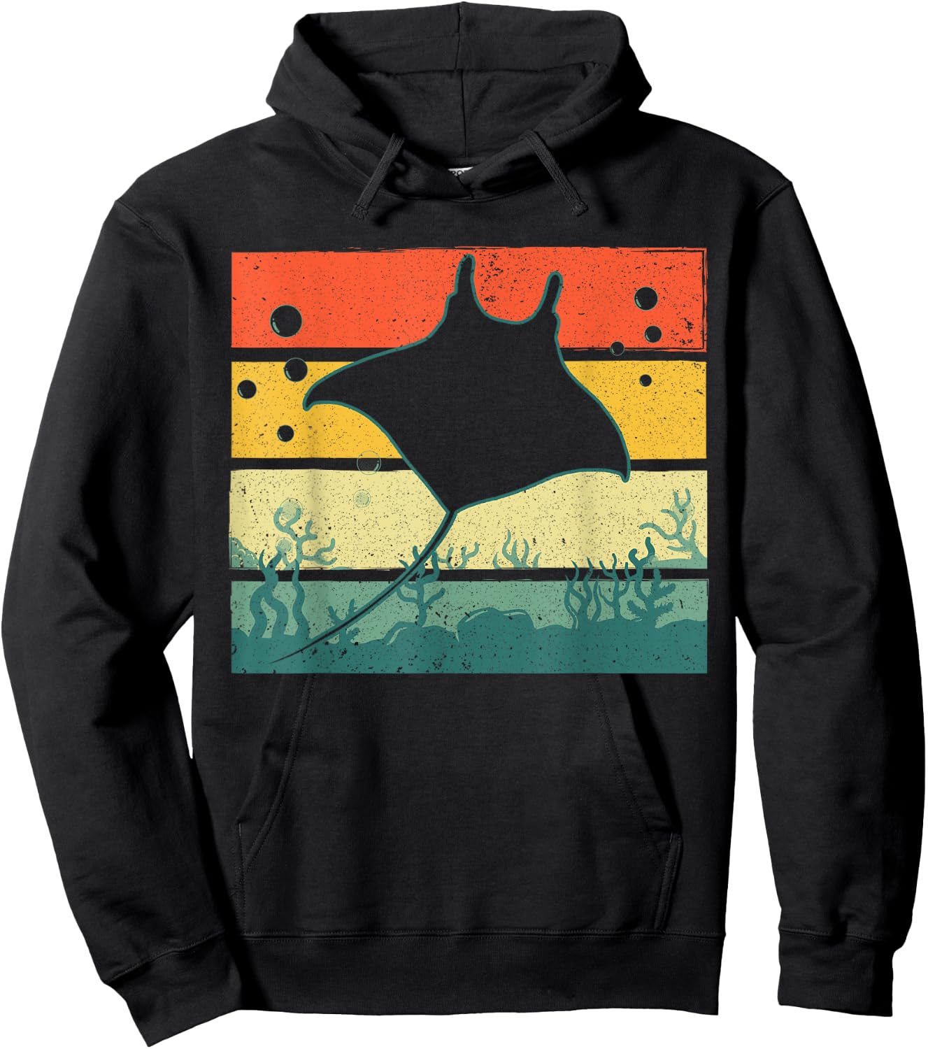 Funny Stingray Design Women Kids Ocean Animal Lovers Hoodie - Hoodie | Black