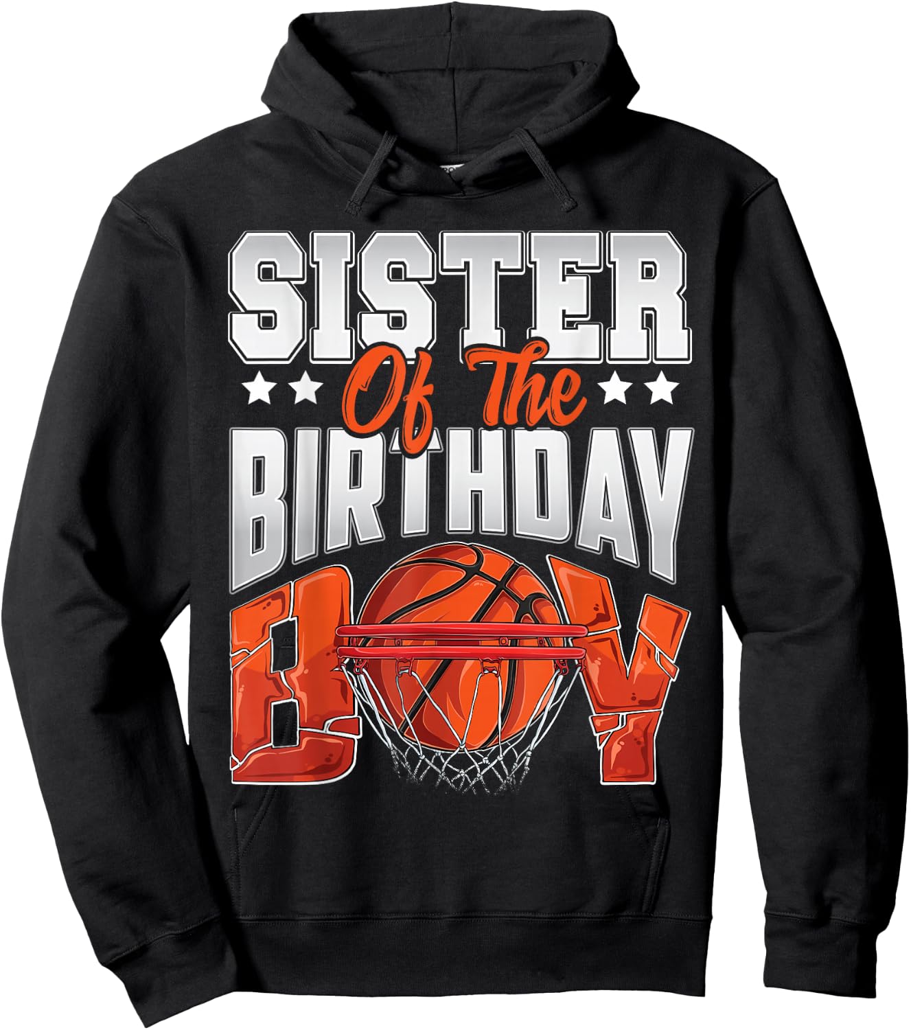 Sister Basketball Birthday Boy Family Baller b-Day Party Hoodie - Hoodie | Black