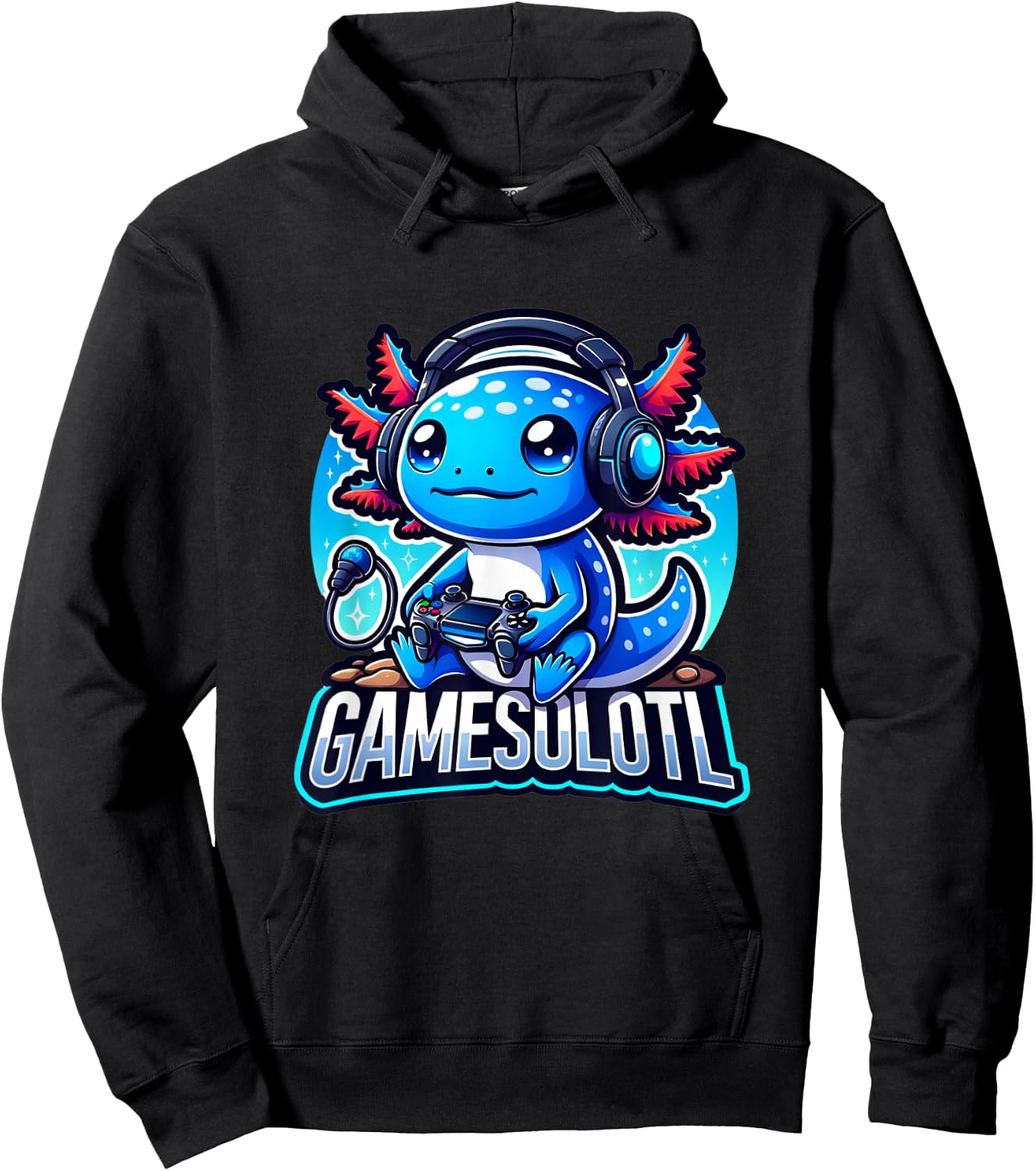 Gamesolotl Axolotl Gamer kawaii Anime kids Hoodie - Hoodie | Black