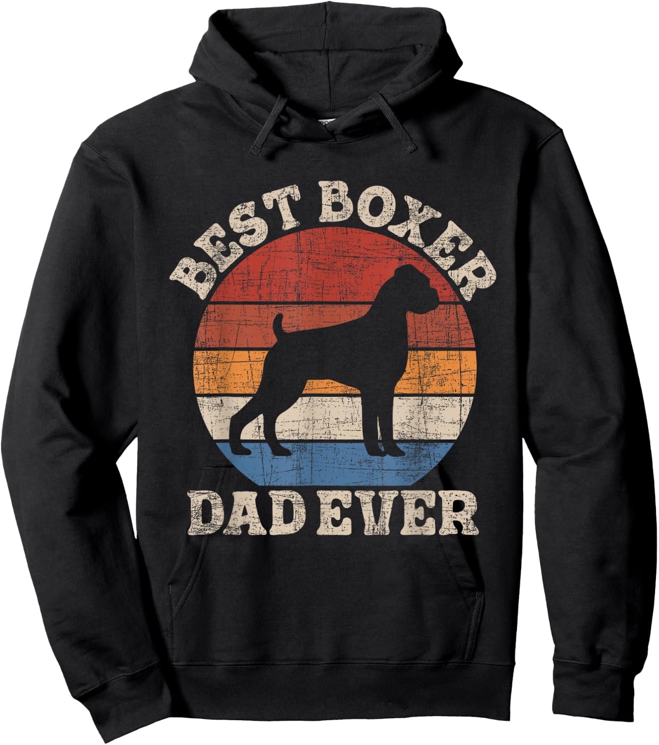 Best Boxer Dad Ever - Retro Vintage Animal Whisperer Puppy Hoodie - Hoodie | Black