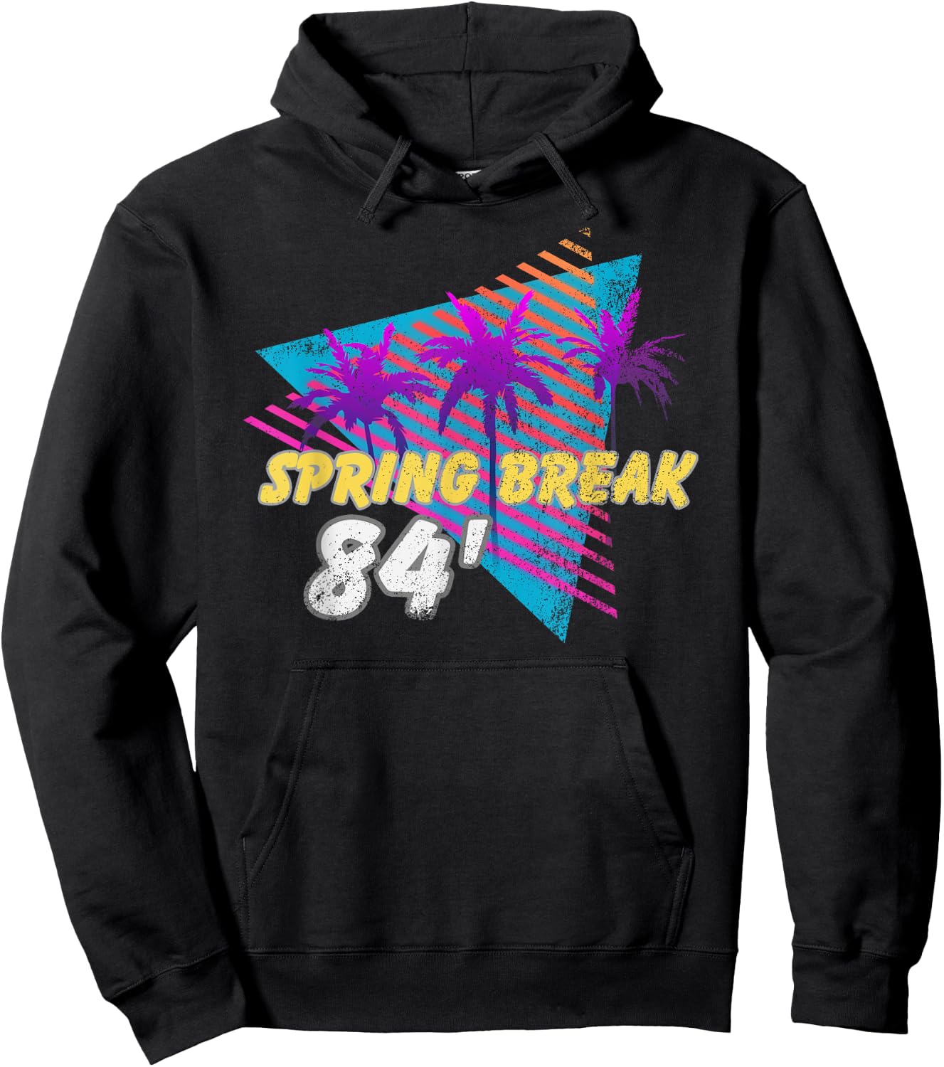 Spring Break 84 Retro 80s Theme Party Wear Hoodie - Hoodie | Black