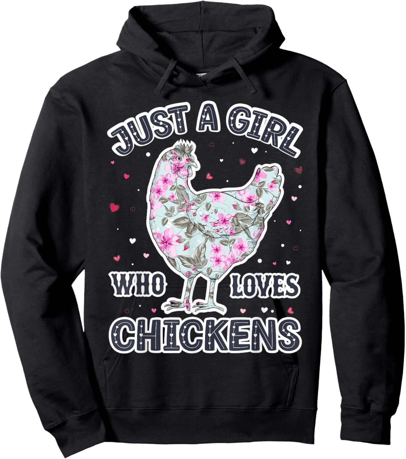 Chicken Lover Girls - Funny Just a Girl Who Loves Chickens Hoodie - Hoodie | Black