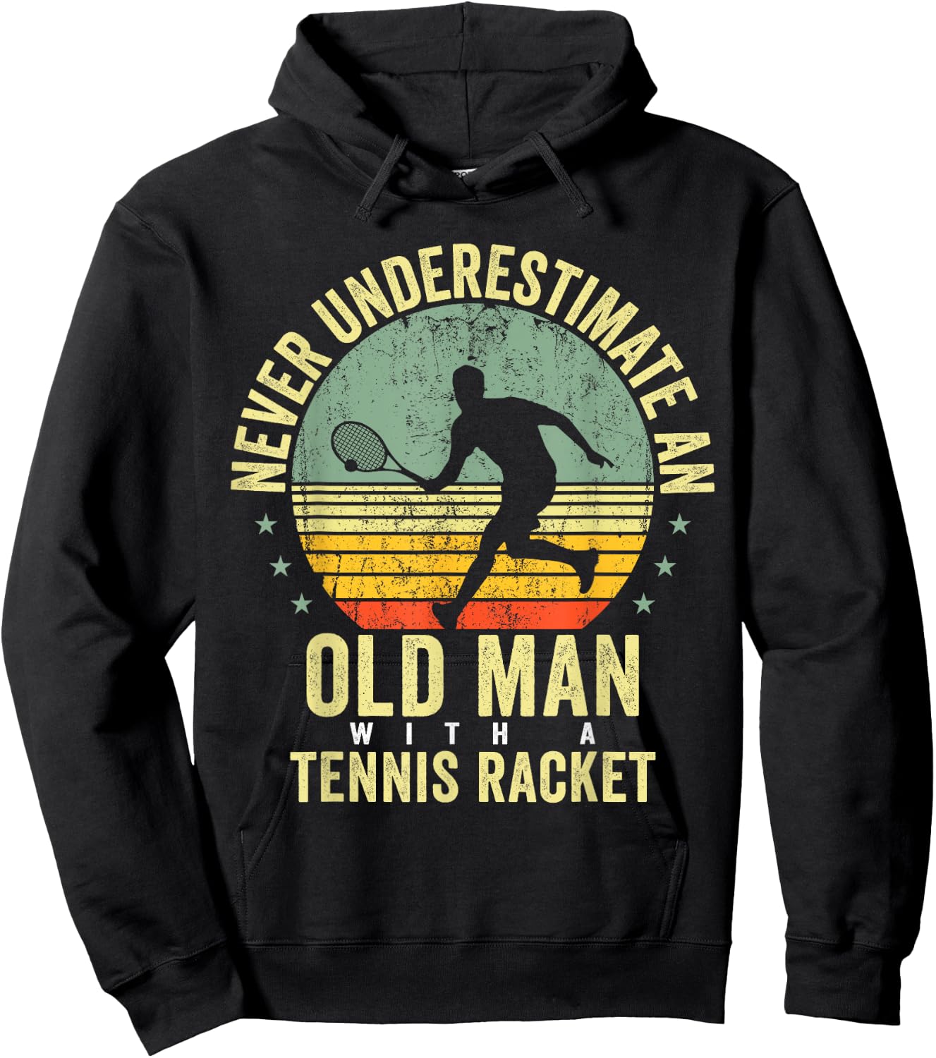 Tennis Shirt Women Kids Grandpa Tennis Player Racket Hoodie - Hoodie | Black