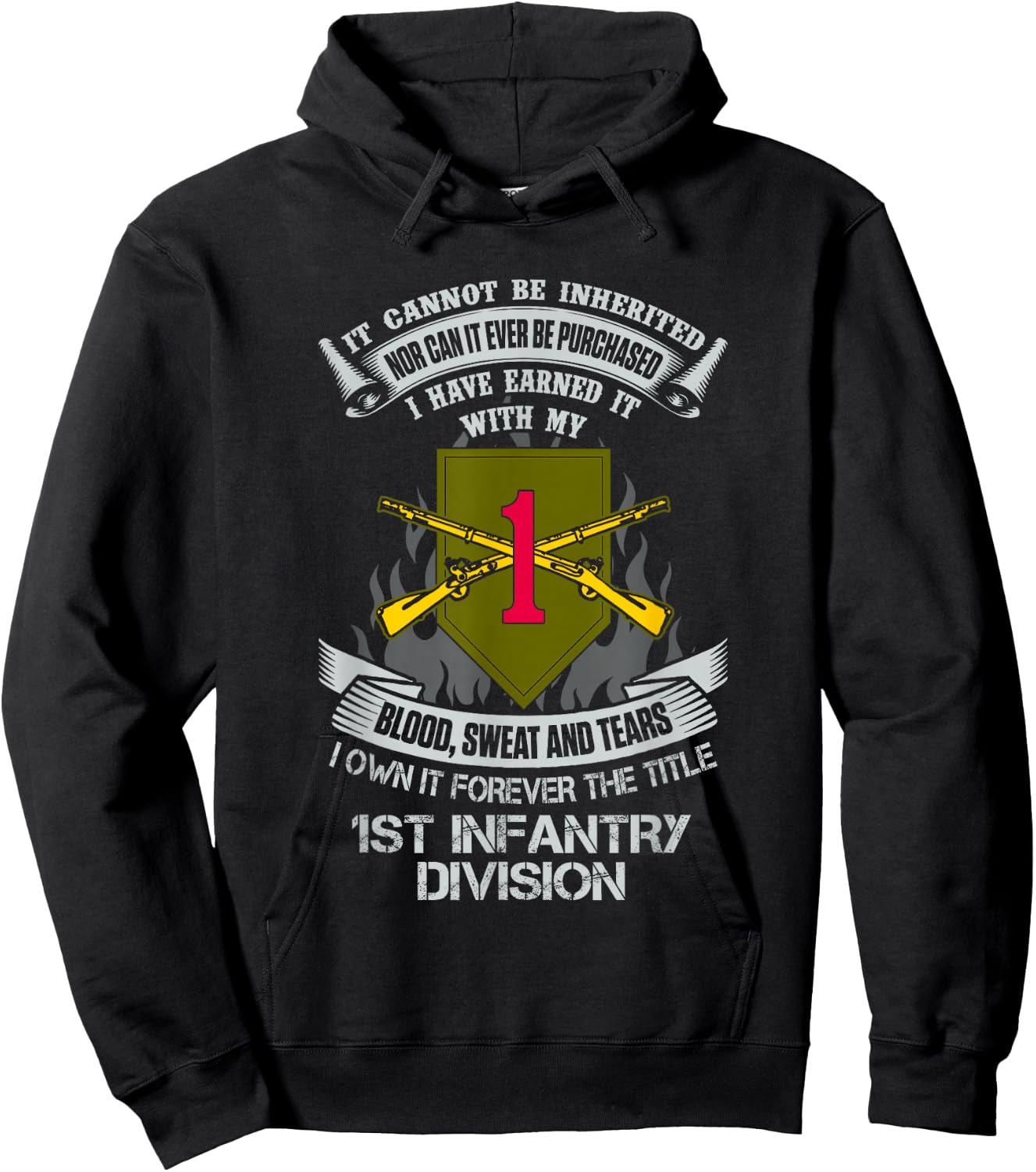 Own Forever The Title US Army 1st Infantry Division Hoodie - Hoodie | Black