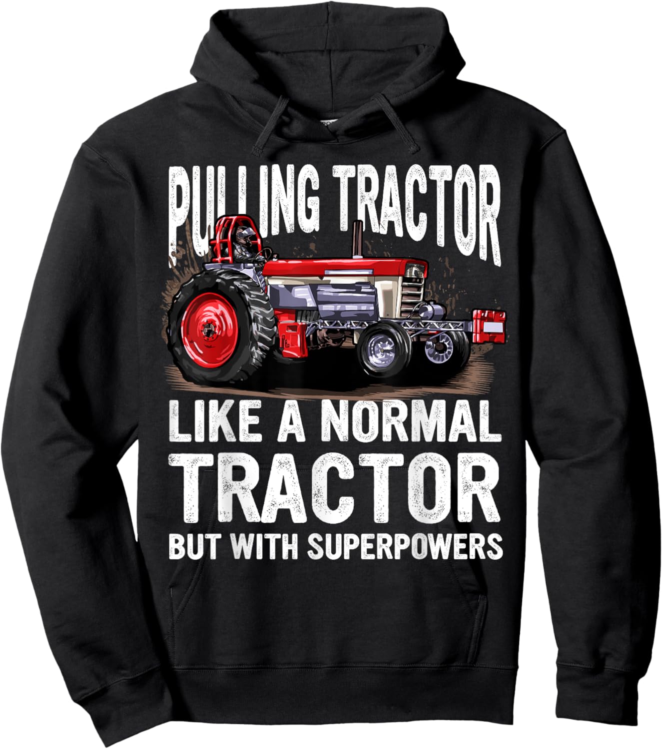 Passion Tractorpulling Men's Black Tractor Pulling Superpower Fun Hoodie - Hoodie | Black