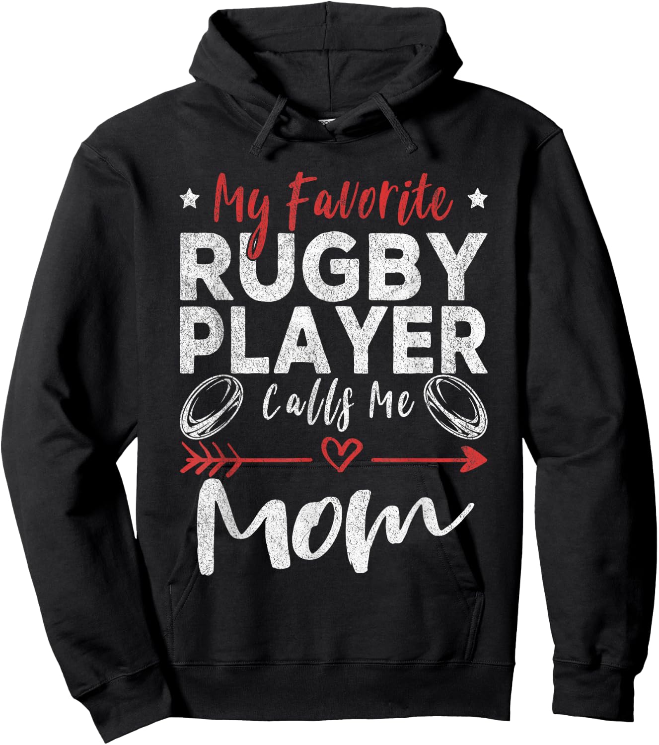 My Favorite Rugby Player Calls Me Mom Rugby Player Mom Hoodie - Hoodie | Black