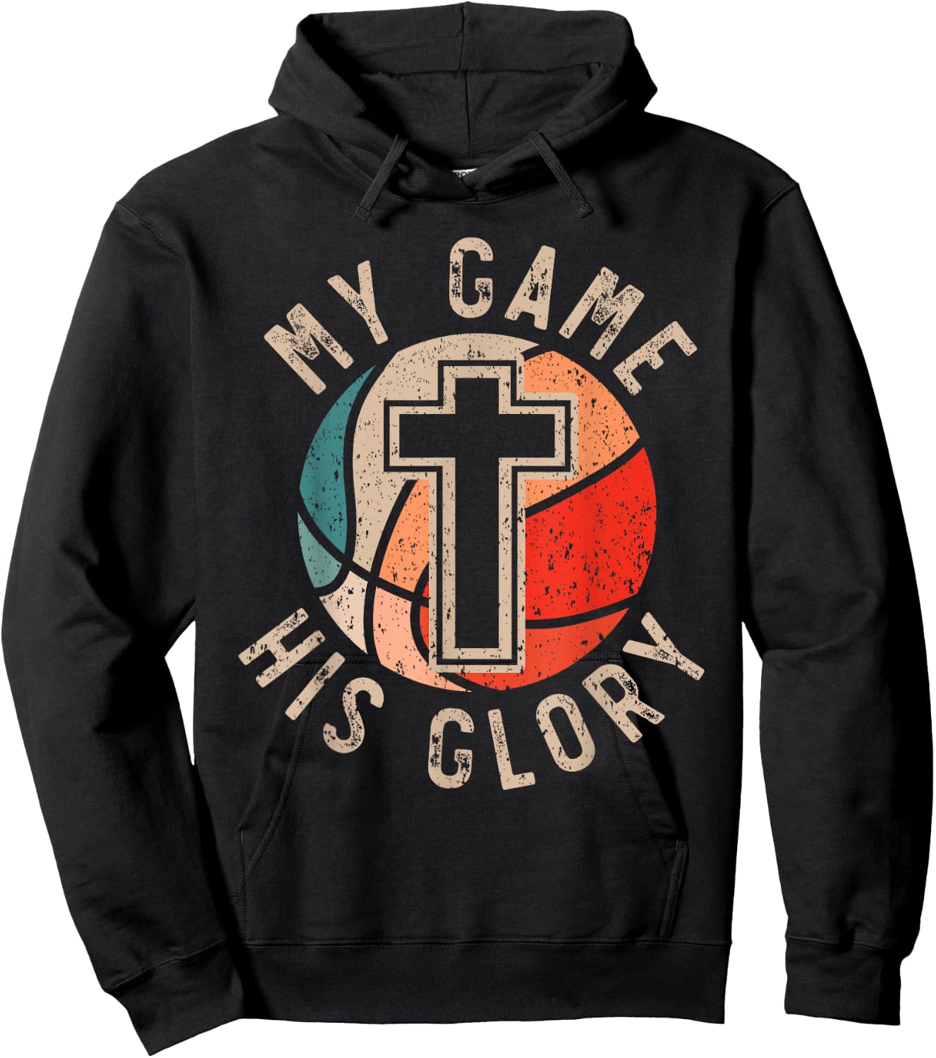 Basketball and Jesus Christ Christian Believer Hooper Hoodie - Hoodie | Black