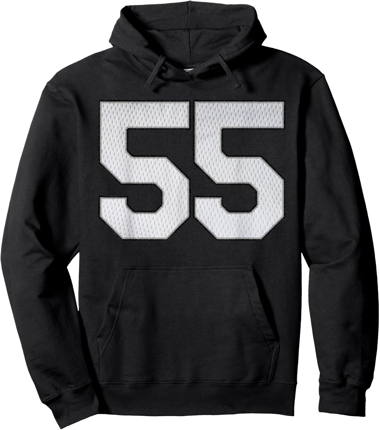 White Jersey Number 55 Athlete Sports Supporter Fanwear Hoodie - Hoodie | Black