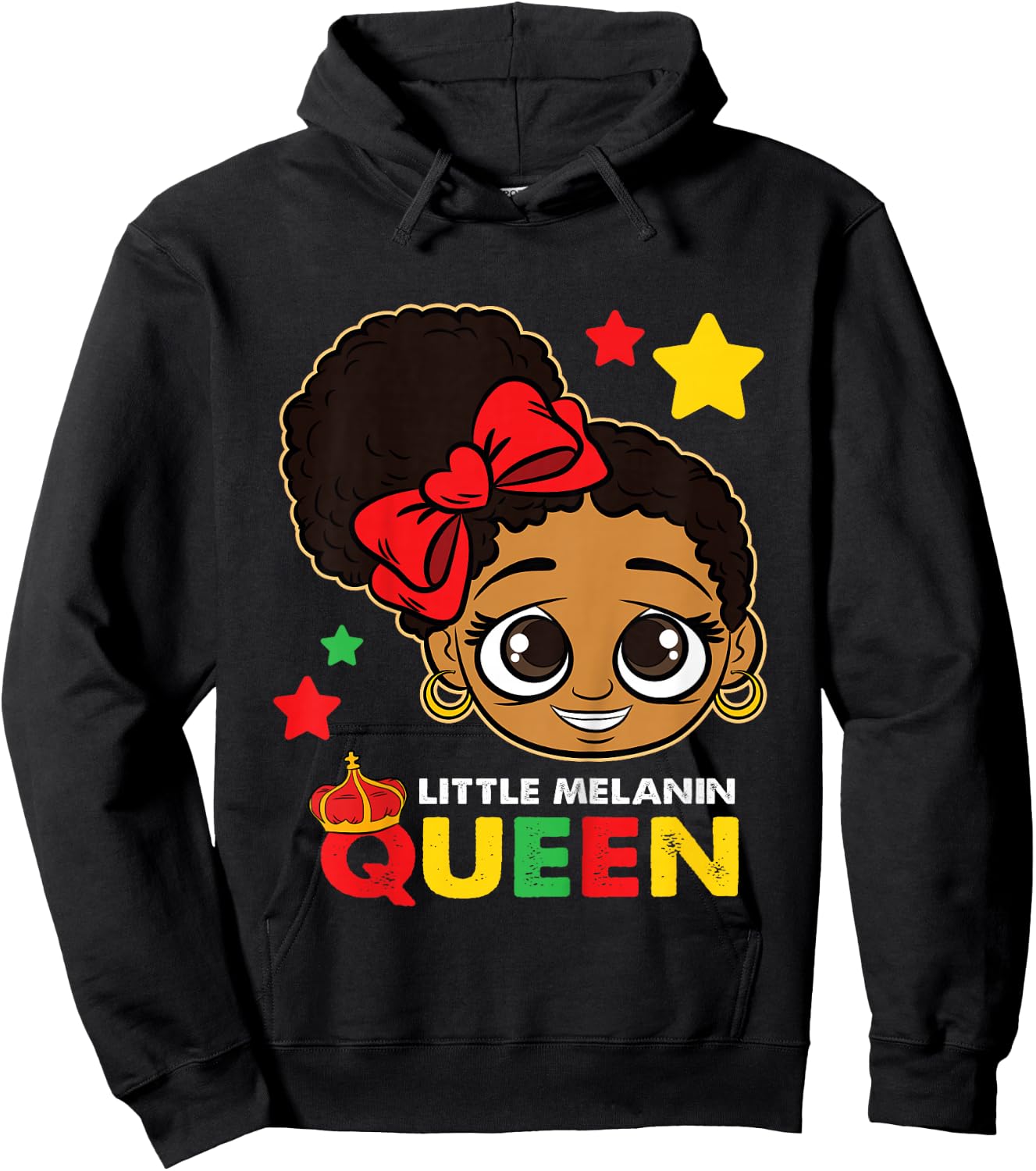 Kids Little Melanin Queen Black History Month BLM African Girls Hoodie - Hoodie | Black