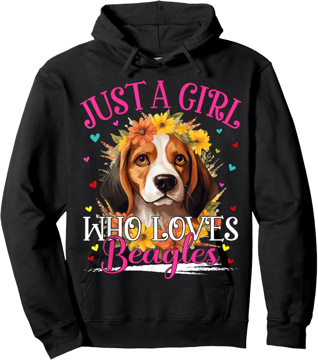 Just A Girl Who Loves Beagles Dog Girls Hoodie - Hoodie | Black