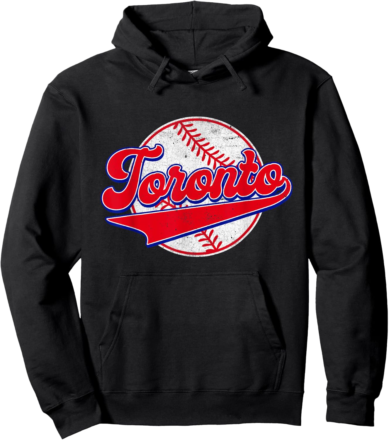 Toronto Cityscape Vintage Baseball Men Women Kids Hoodie - Hoodie | Black