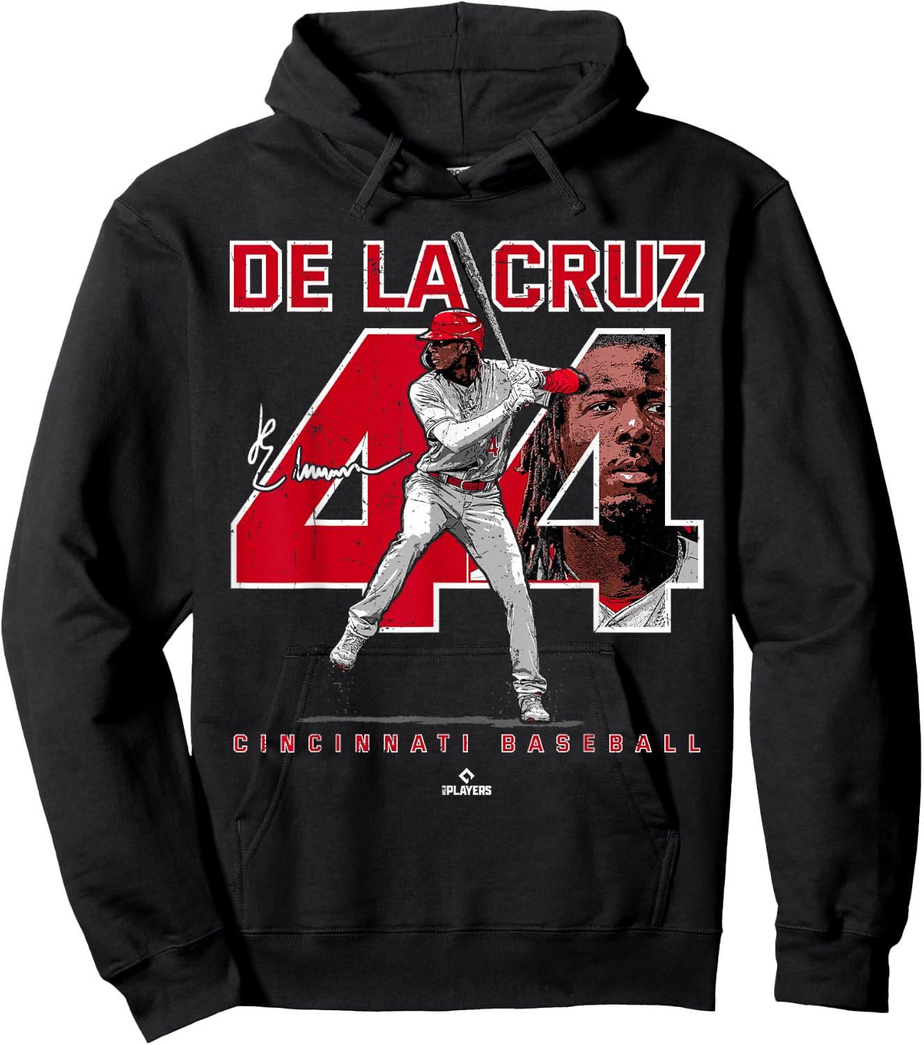 BallPark MVP -Adult Black Baseball Player - Small - Short Sleeve - - Cincinnati - Elly De La Cruz Hoodie - Hoodie | Black
