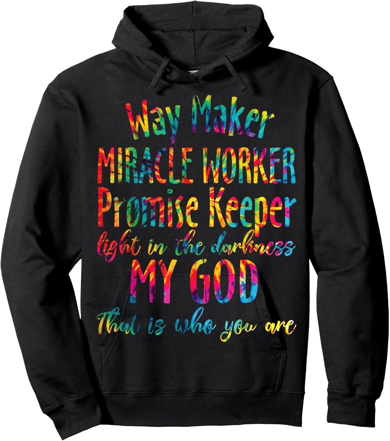 Christian Bible Verse Waymaker Miracle Worker Promise Keeper Hoodie - Hoodie | Black