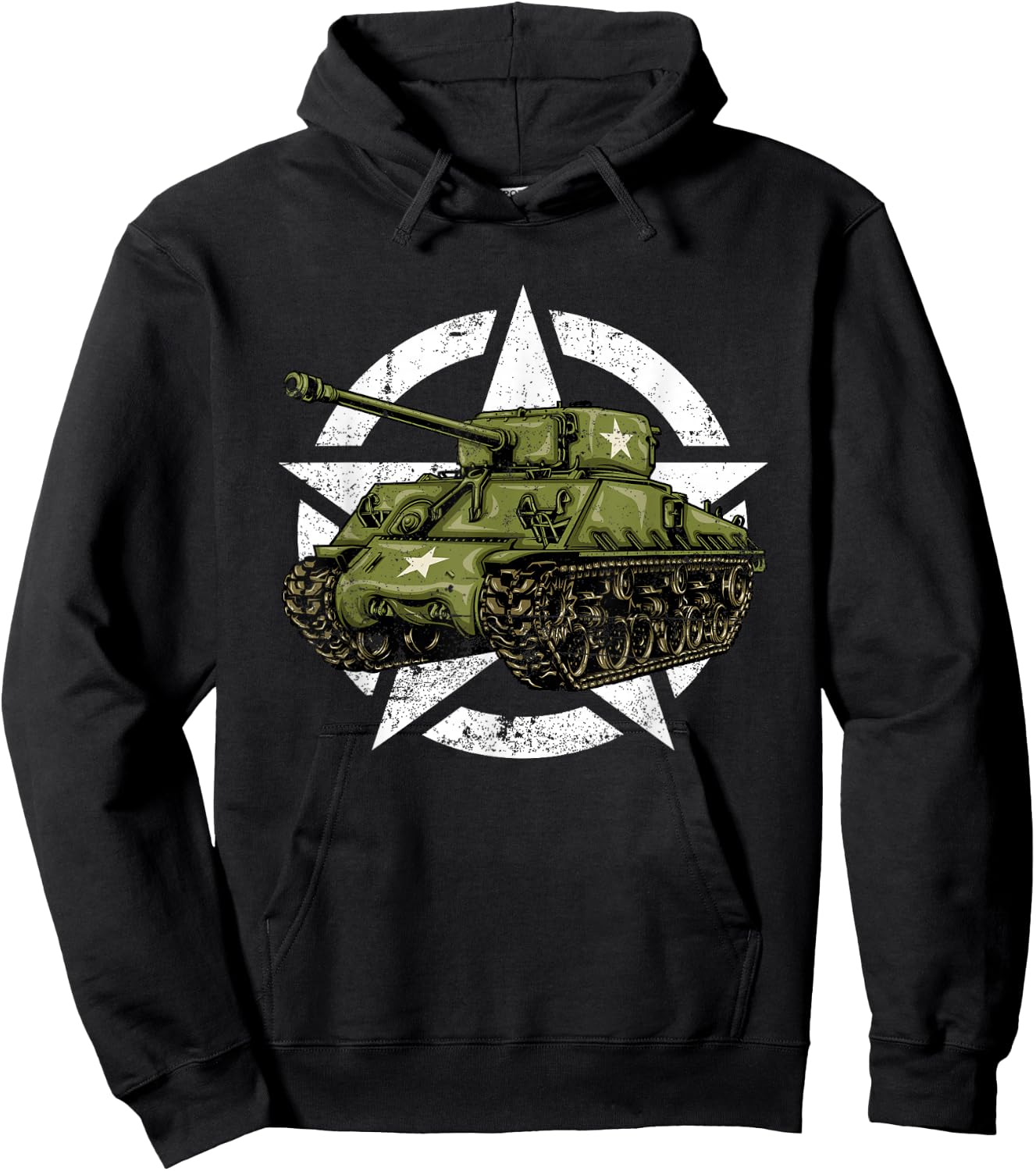 Sherman M4 World War 2 Army Tank Vintage Tank a Military Boy Hoodie - Hoodie | Black