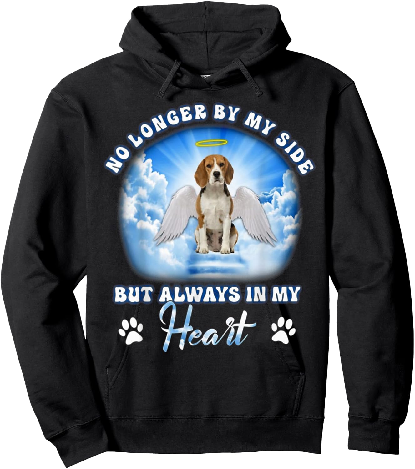 Beagle No Longer By My Side But Always In My Heart Dog Angel Hoodie - Hoodie | Black