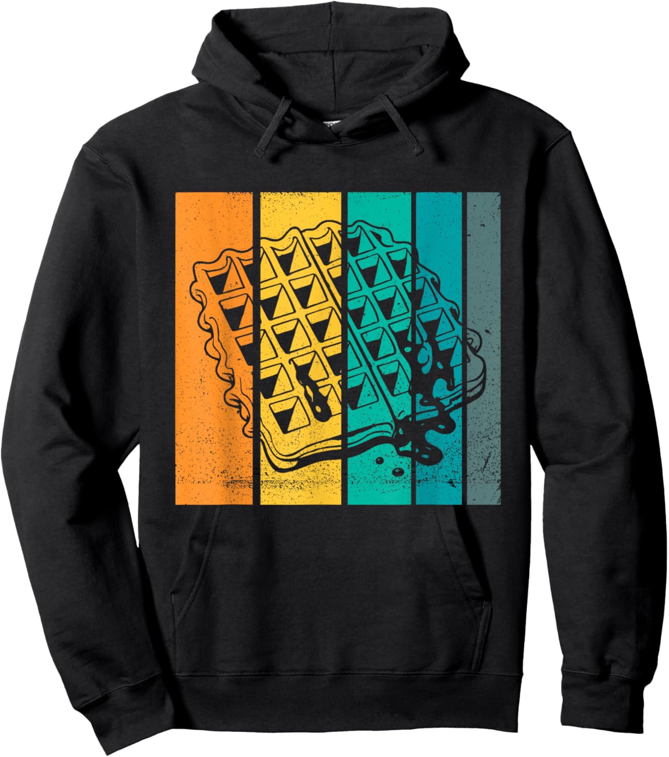 Waffle Design Artsy Vintage Waffle Lover Hoodie - Hoodie | Black