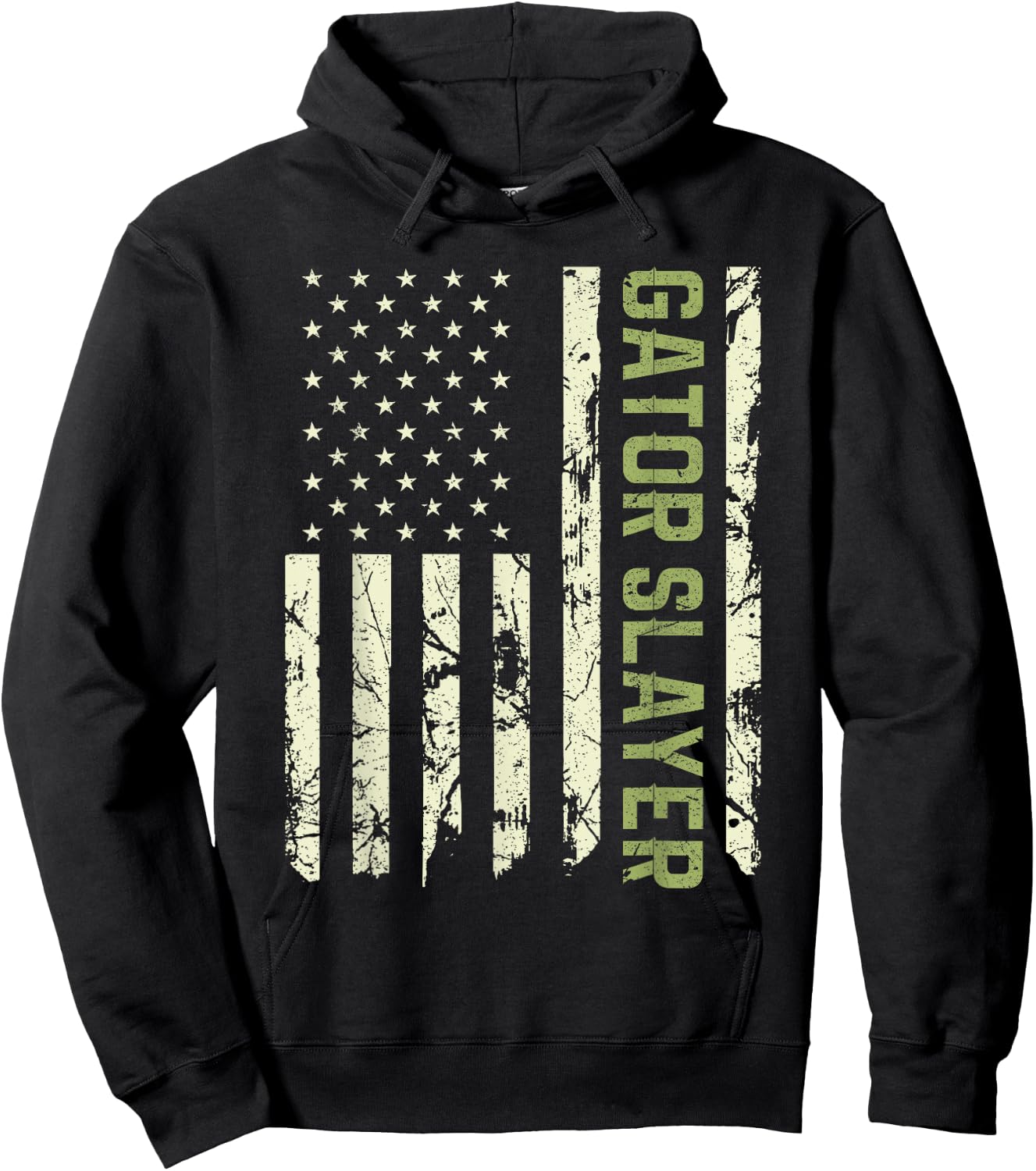Alligator Hunter American Flag, Patriotic Gator Slayer Women Men Hoodie - Hoodie | Black
