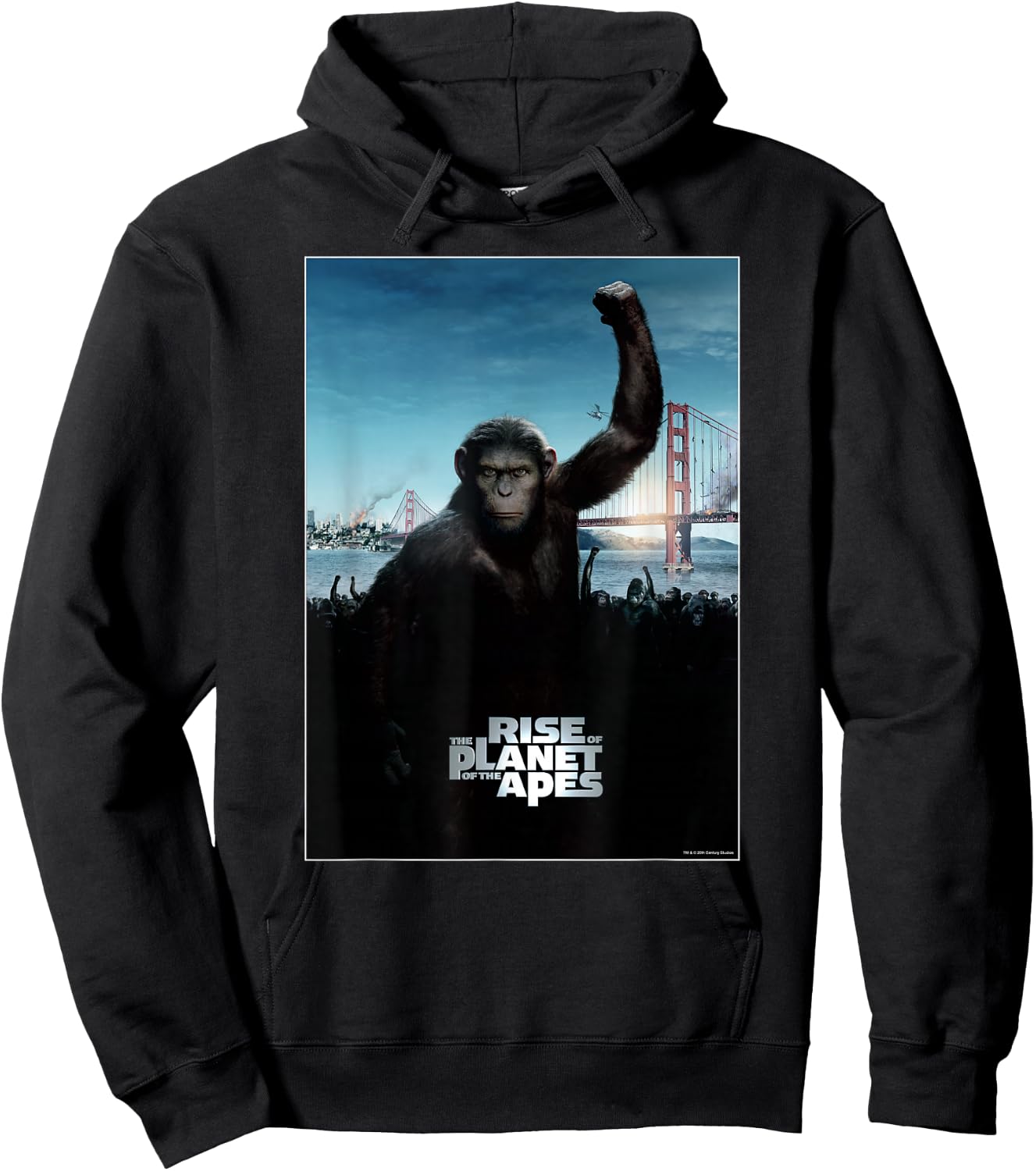 Rise of the Planet of the Apes Caesar Ape Army Movie Poster Hoodie - Hoodie | Black