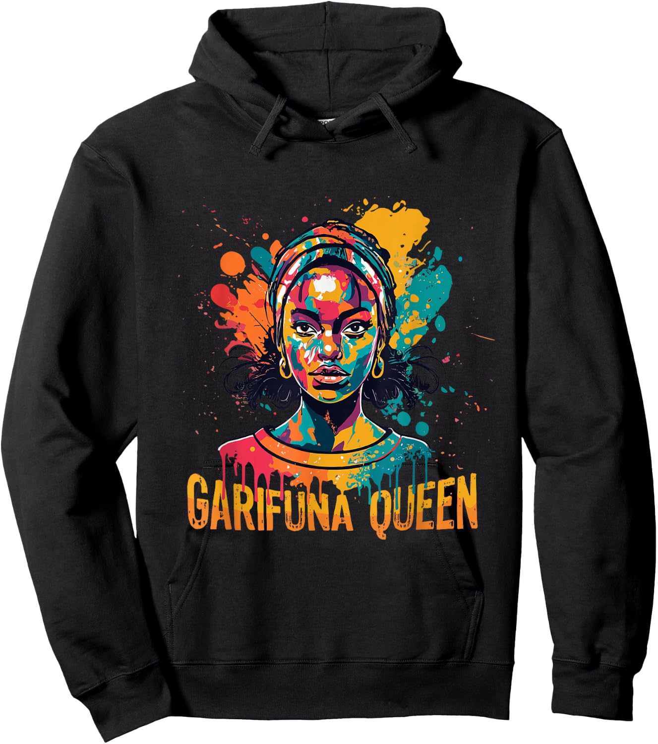 Garifuna Queen Design for Honduras Caribbean Afro Girl Women Hoodie - Hoodie | Black