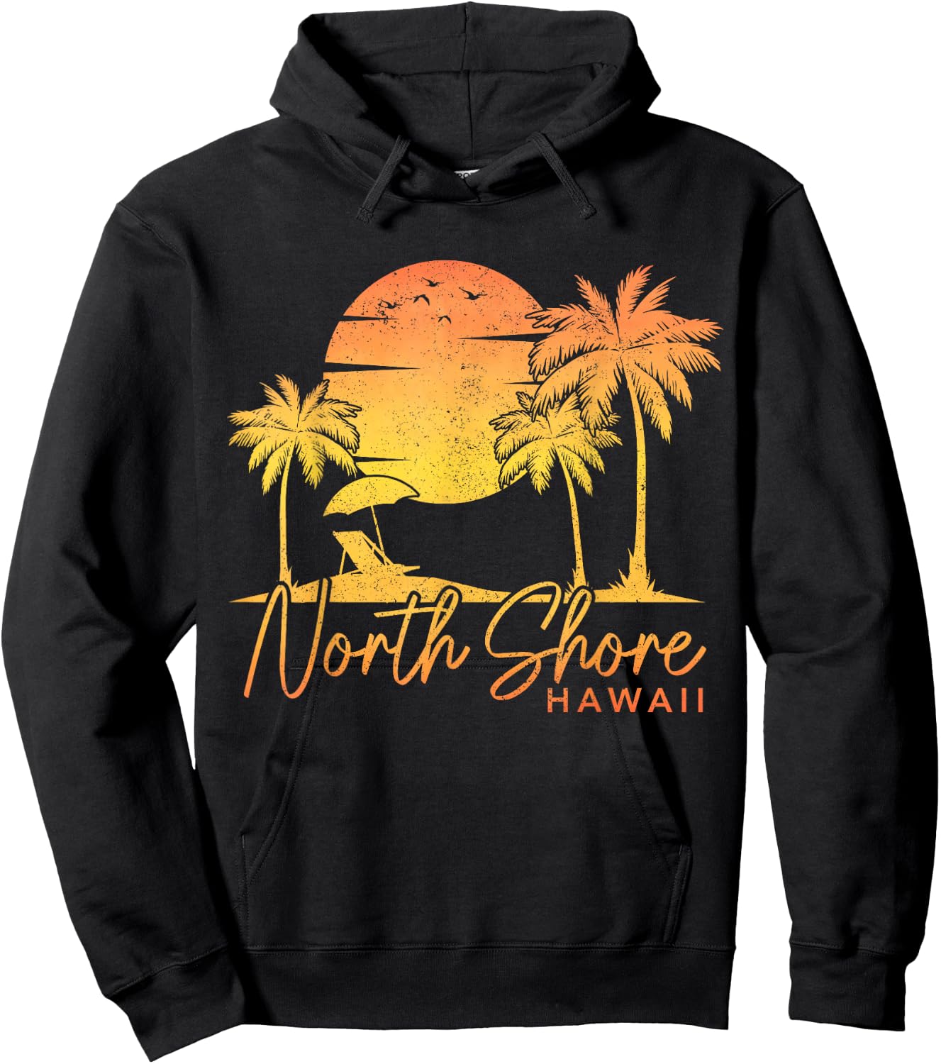 North Shore Beach Hawaii Oahu Surf Vintage Surfer Retro Hoodie - Hoodie | Black