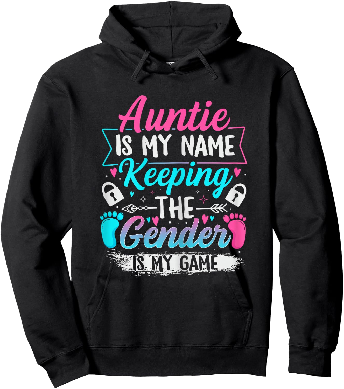 Gender Reveal Design for a Keeper of the Gender Aunt Hoodie - Hoodie | Black