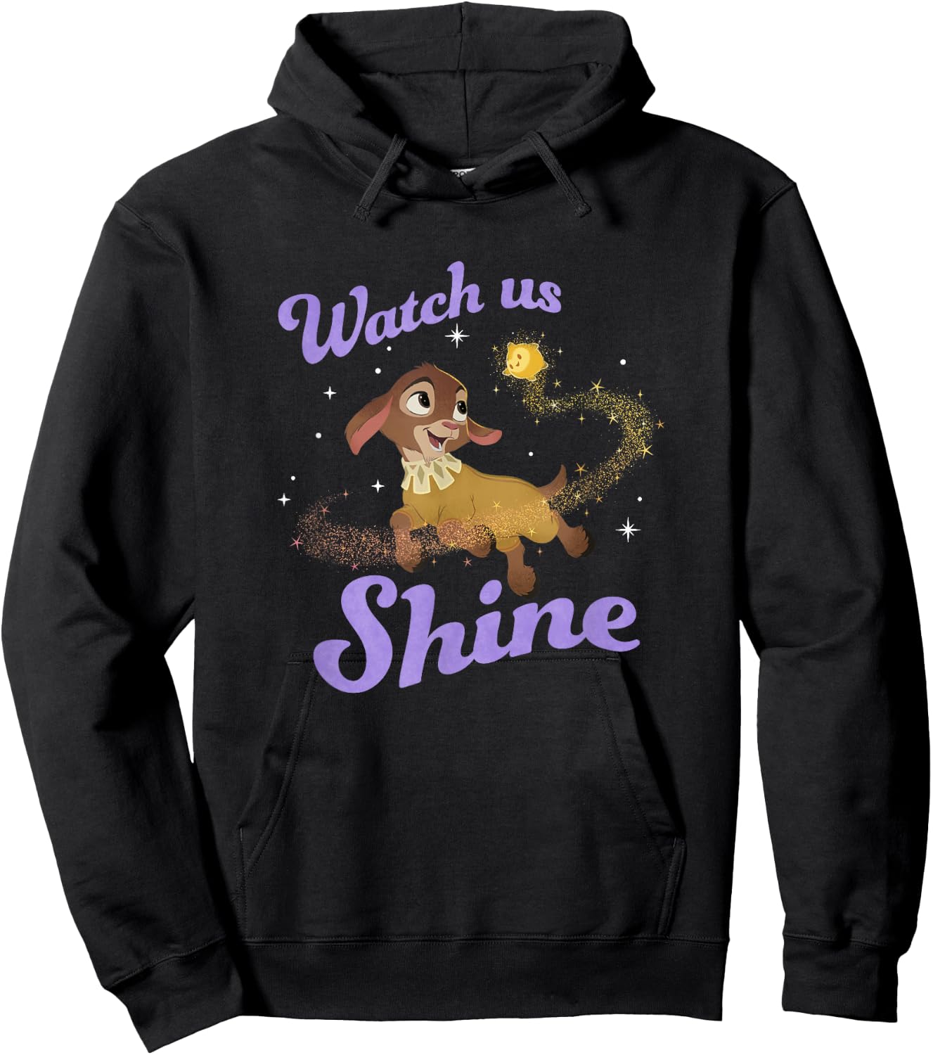 Disney Wish Valentino Star Watch Us Shine Shimmer Portrait Hoodie - Hoodie | Black