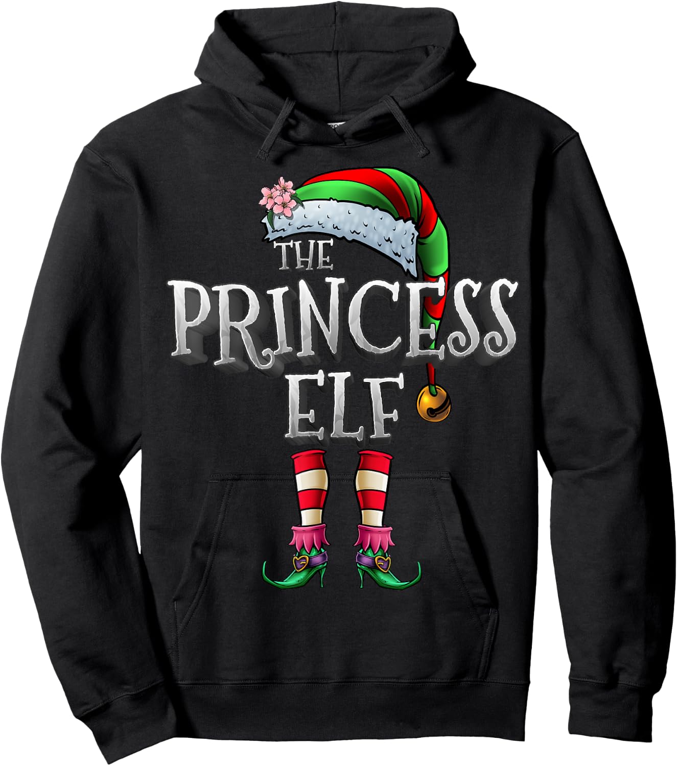 The Princess Elf Shirt Matching Family Funny Christmas Elf Hoodie - Hoodie | Black