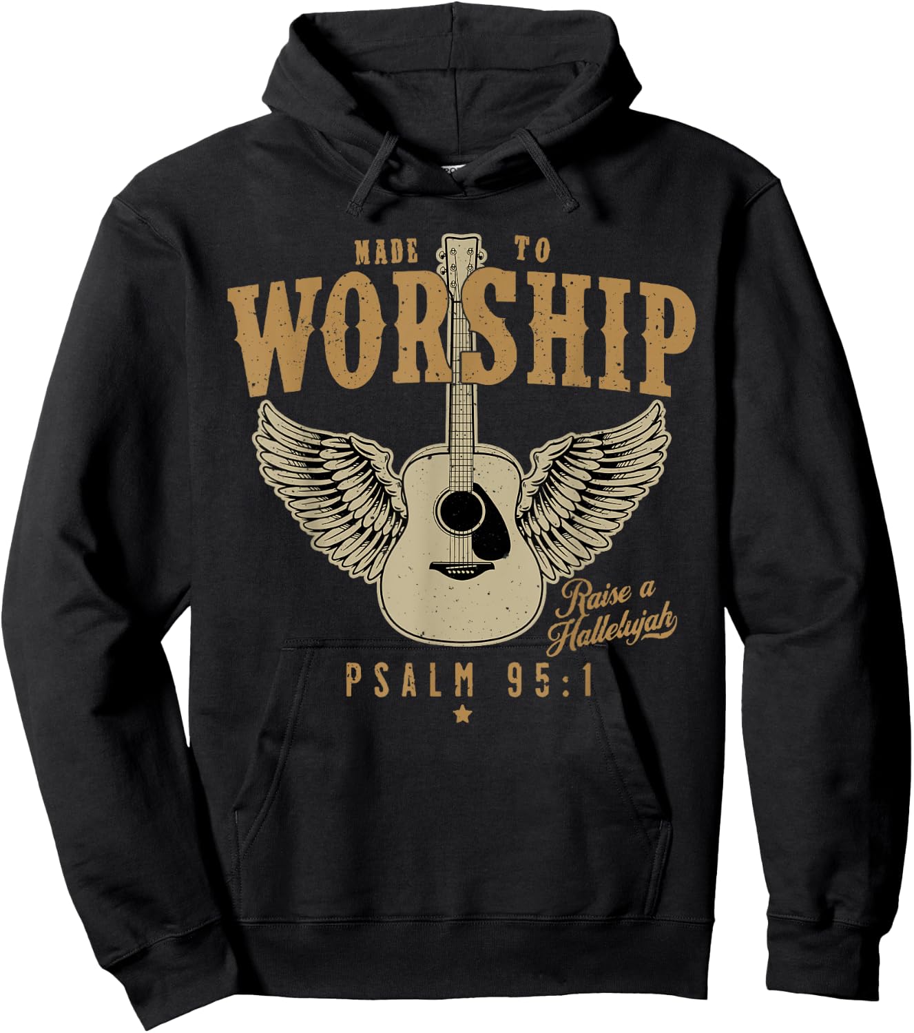 Made To Worship Psalm 95 Faith, Christian Bible Verse Hoodie - Hoodie | Black