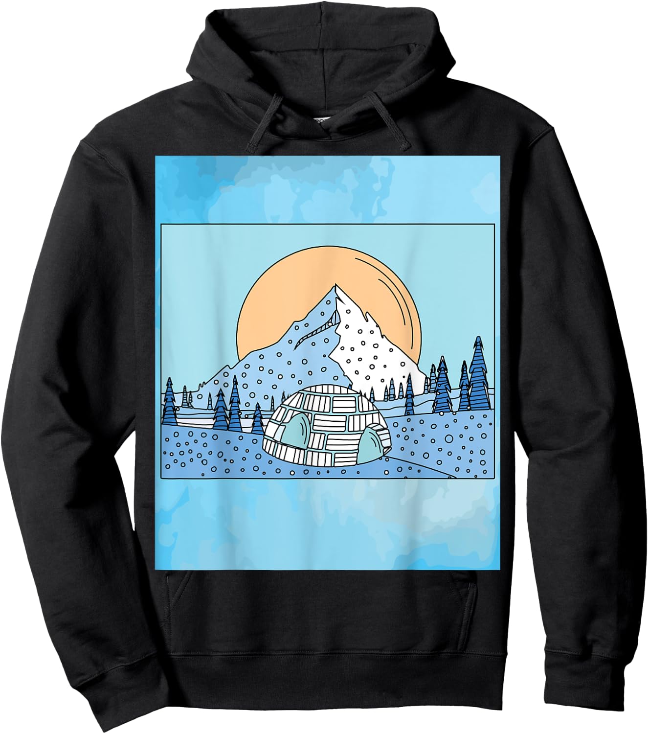 Igloo snow and ice landscape Hoodie - Hoodie | Black